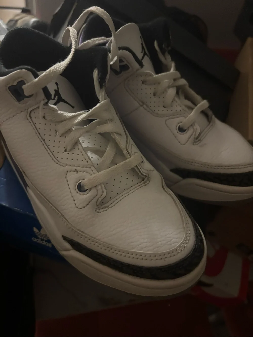 Jordan Kids White and Black Sneakers